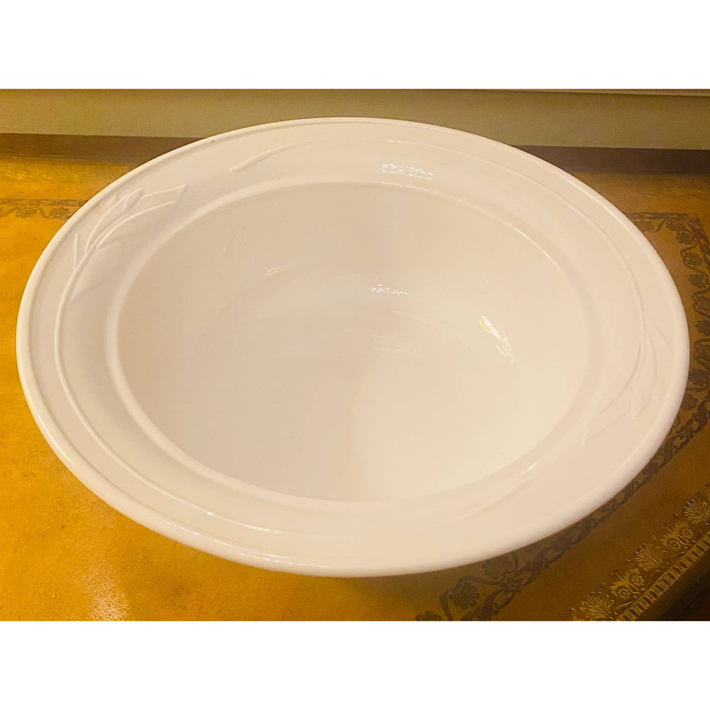 Corning Vintage Casual Elegance White Flora L-21 08 Round 10" Serving Bowl